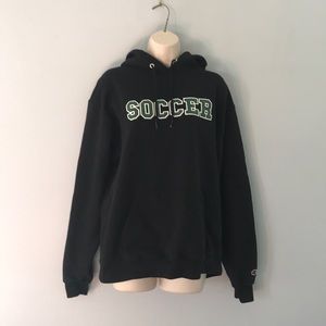 Champion black “SOCCER” hoodie
